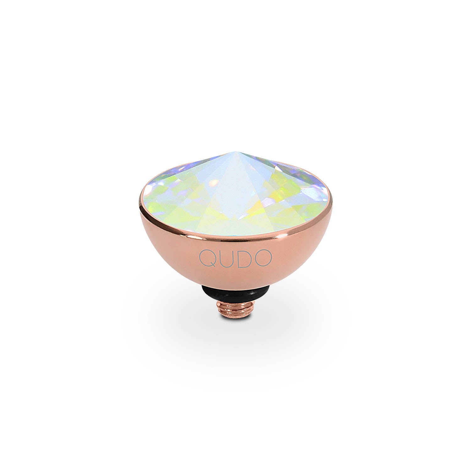 Bottone Top 11.5 mm - Roségold crystal aurora boreale