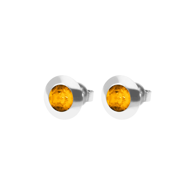 Tondo Ohrstecker 9 mm - Silber Topaz