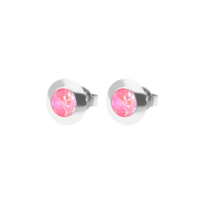 Tondo Ohrstecker 9 mm - Silber lotus pink delite