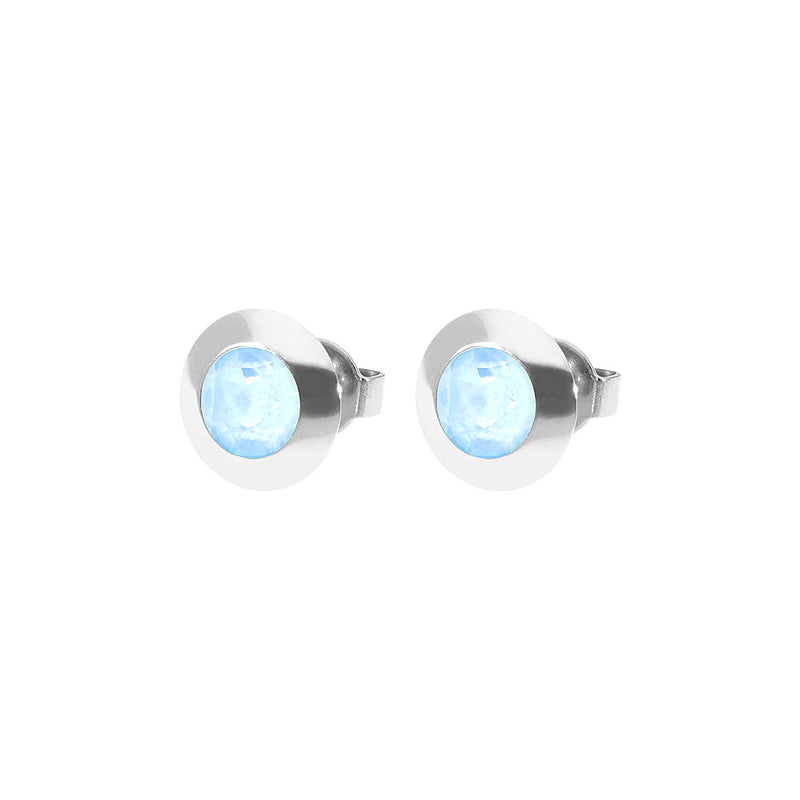 Tondo Ohrstecker 9 mm - Silber crystal sky ignite