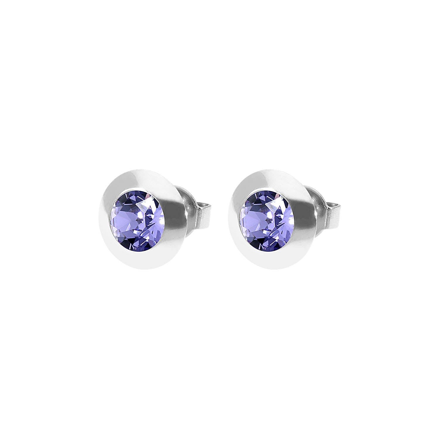 Tondo Ohrstecker 9 mm - Silber tanzanite