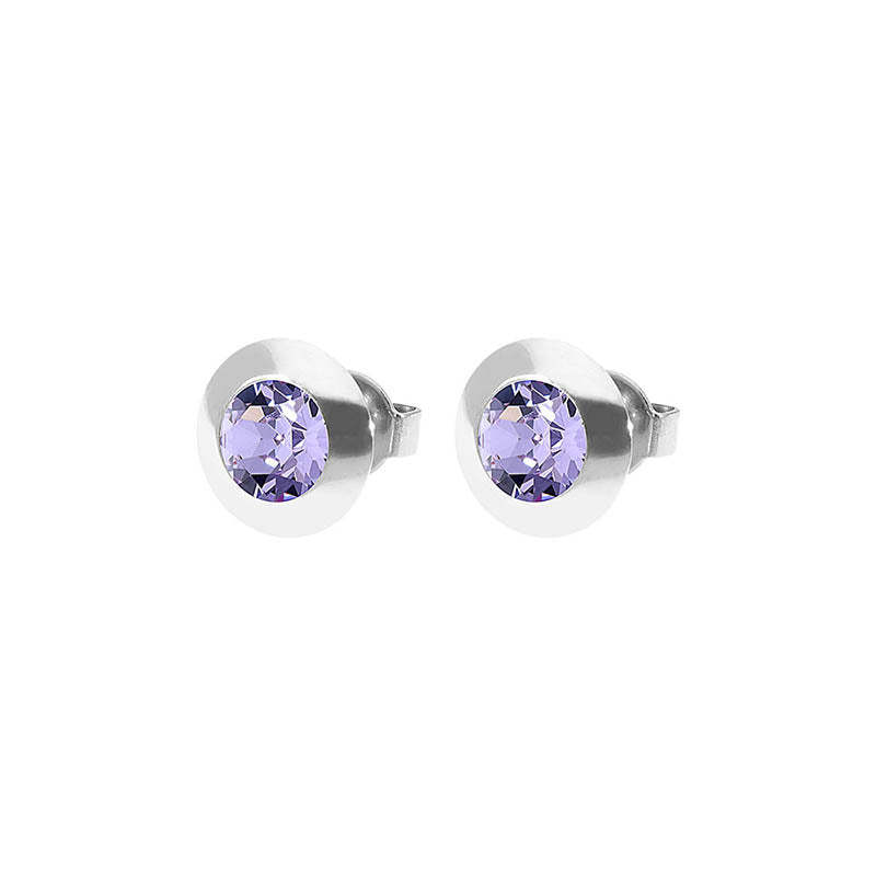 Tondo Ohrstecker 9 mm - Silber Violet