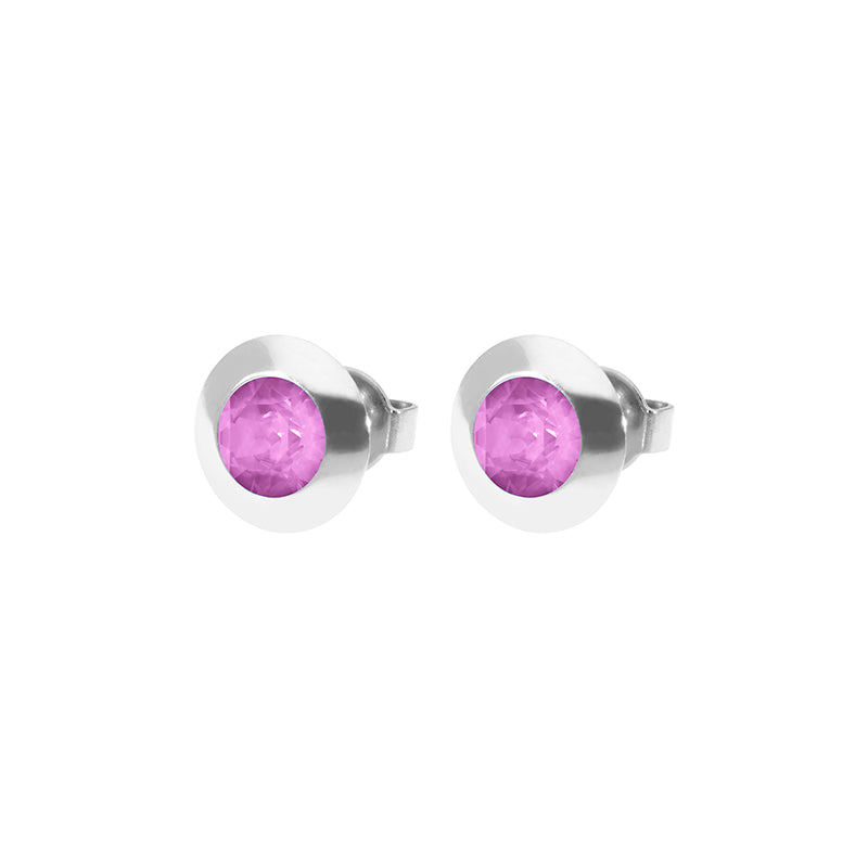Tondo Ohrstecker 9 mm - Silber Crystal Orchid Ignite