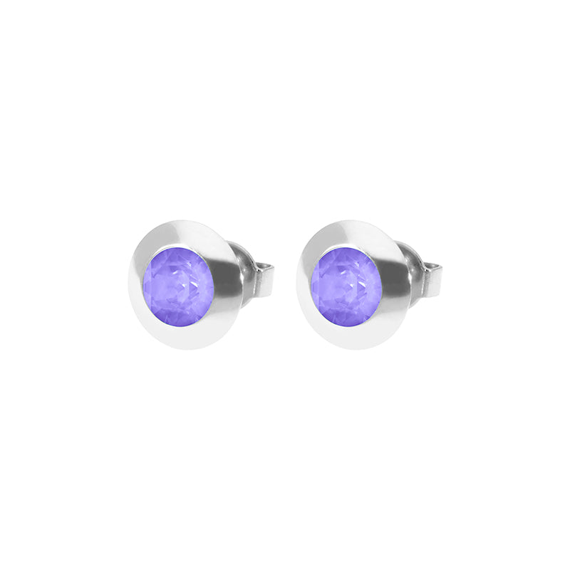Tondo Ohrstecker 9 mm - Silber Crystal Purple Ignite