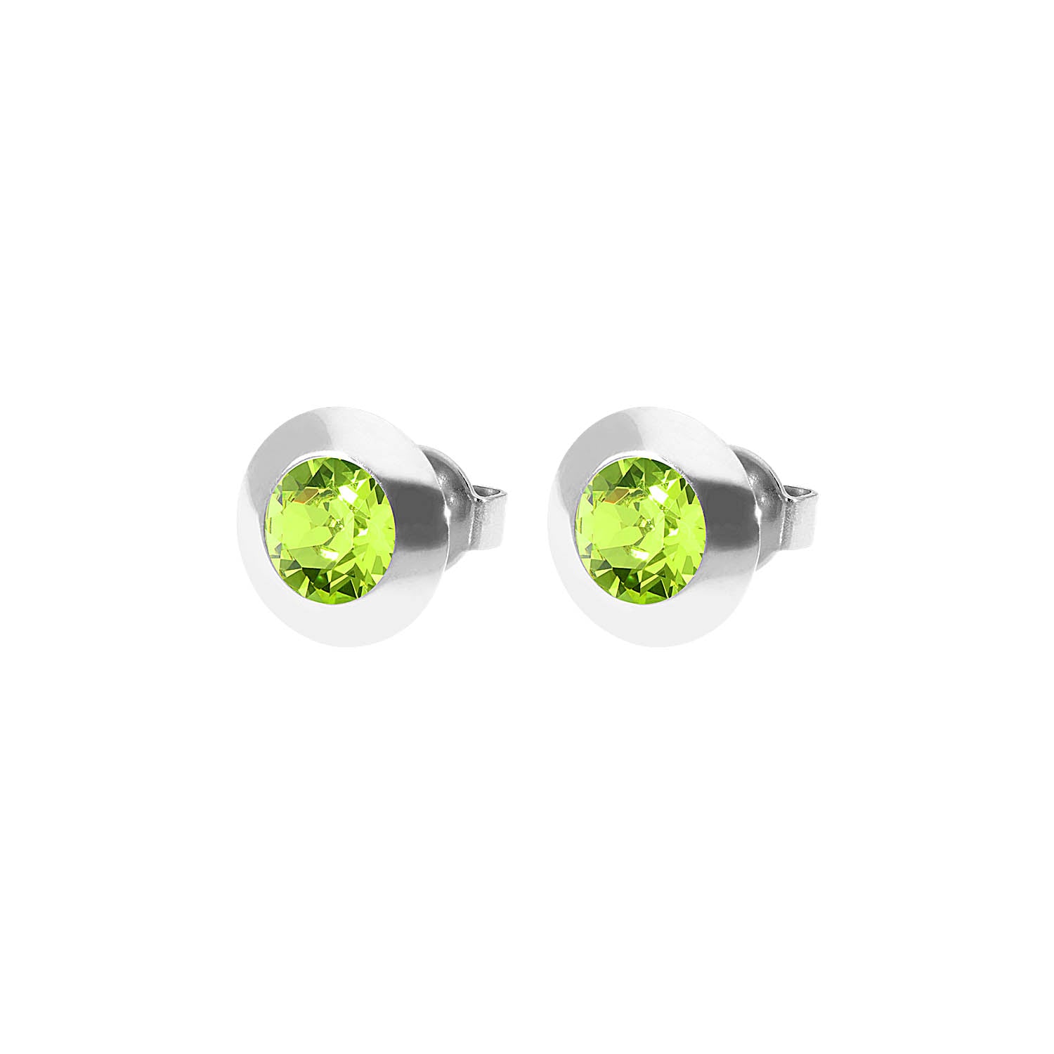 Tondo Ohrstecker 9 mm - Silber Citrus Green