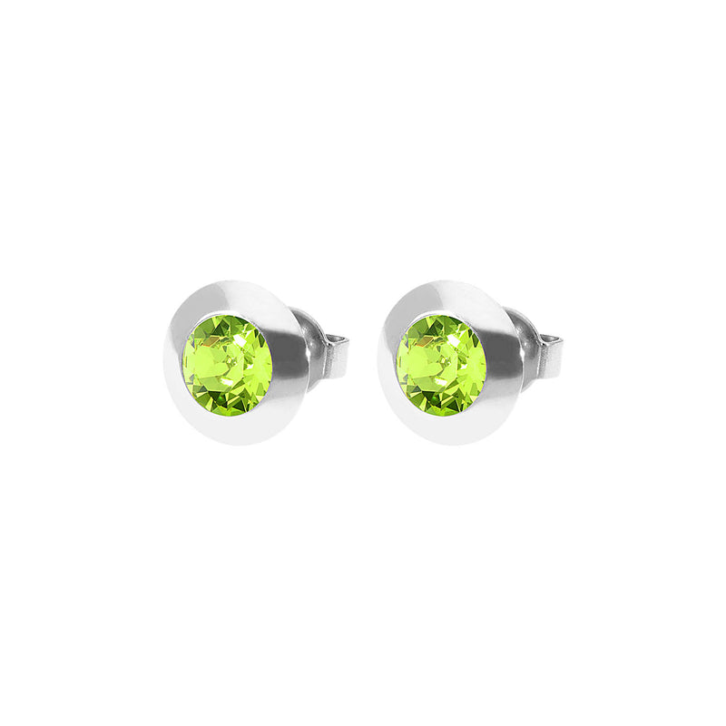Tondo Ohrstecker 9 mm - Silber Citrus Green