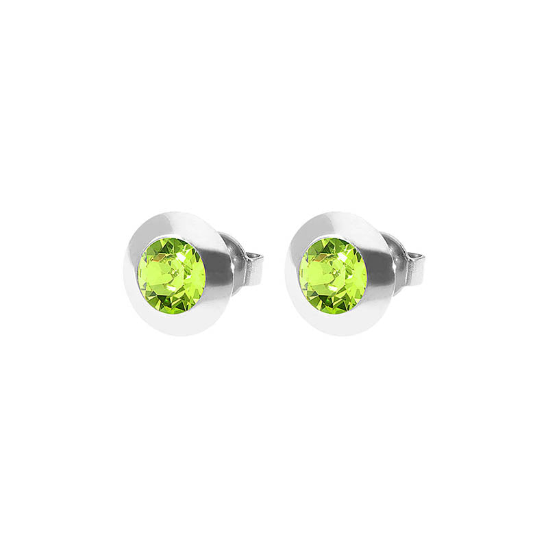 Tondo Ohrstecker 9 mm - Silber Citrus Green