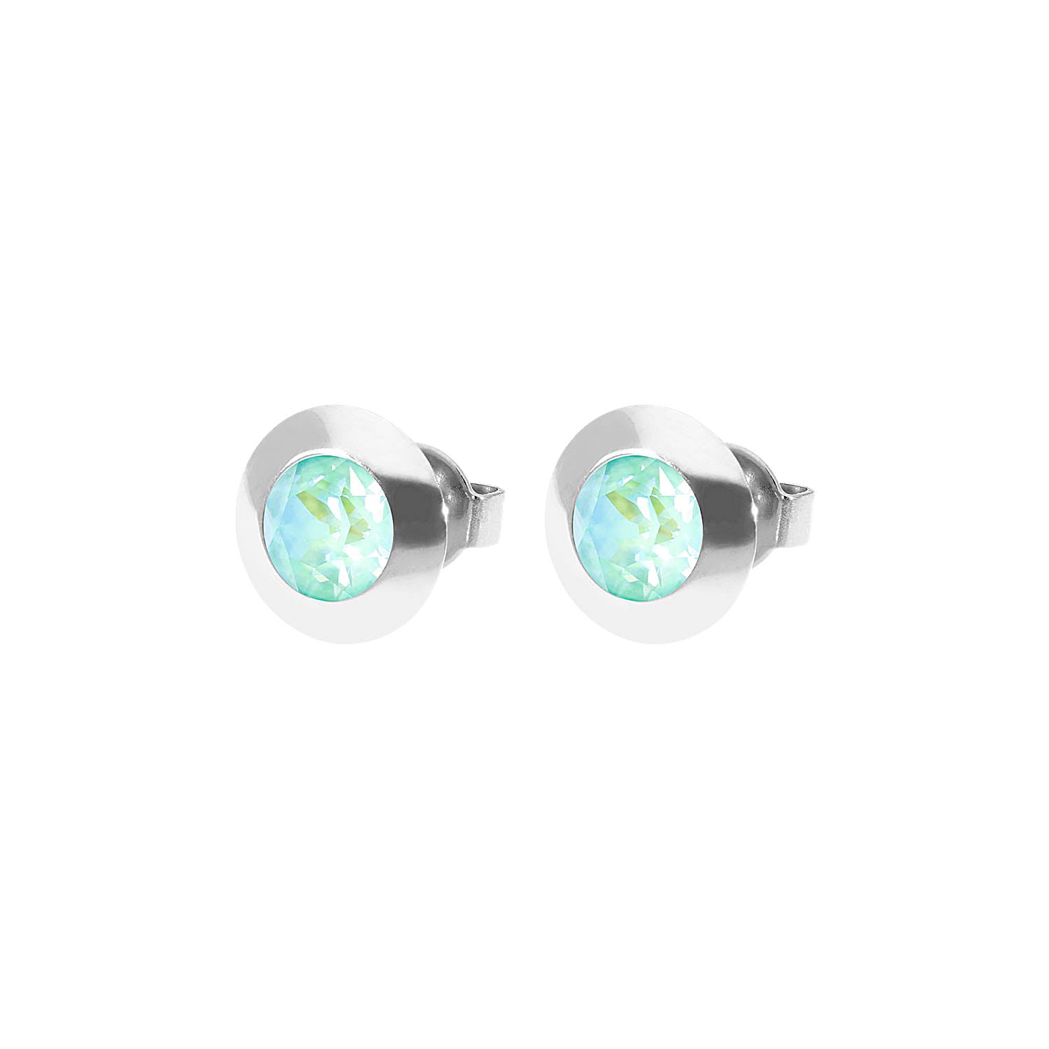 Tondo Ohrstecker 9 mm - Silber silky sage delite