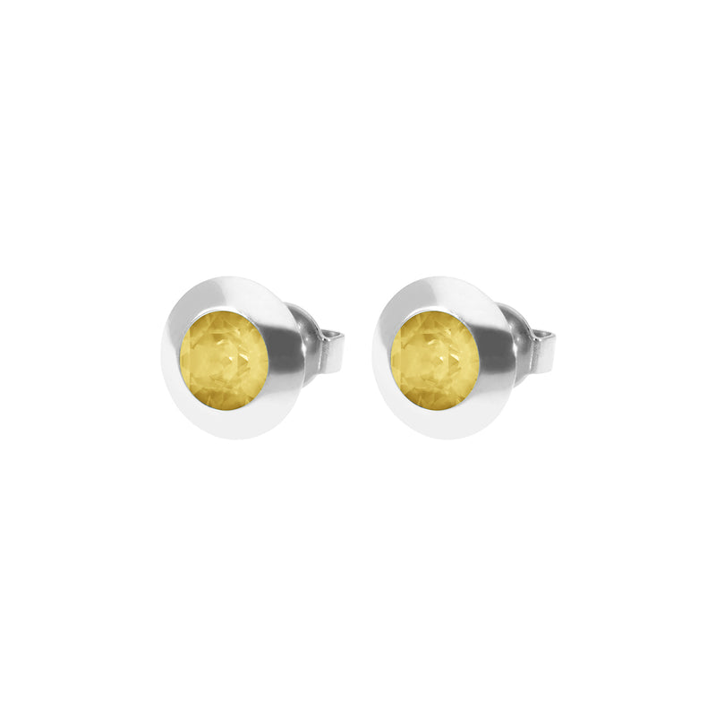 Tondo Ohrstecker 9 mm - Silber Recreated Dark Jonquil