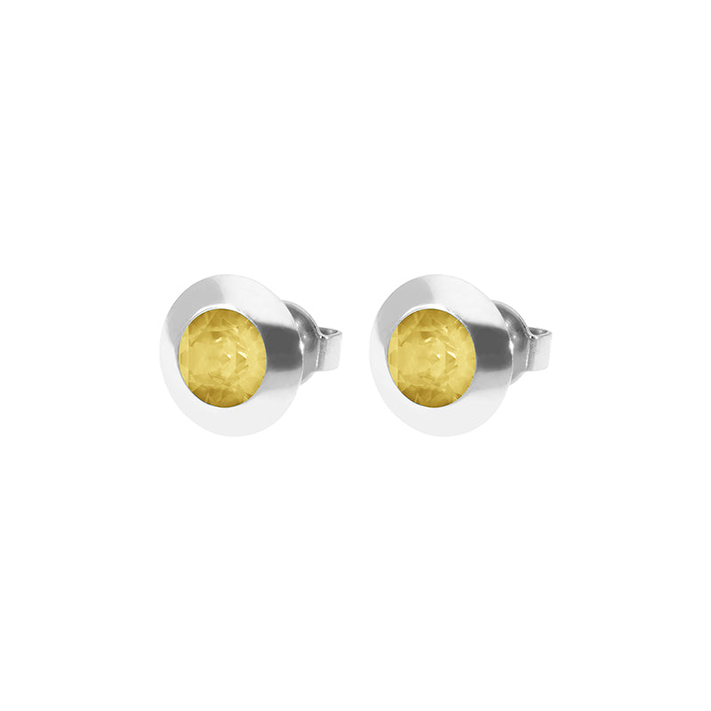 Tondo Ohrstecker 9 mm - Silber Recreated Dark Jonquil