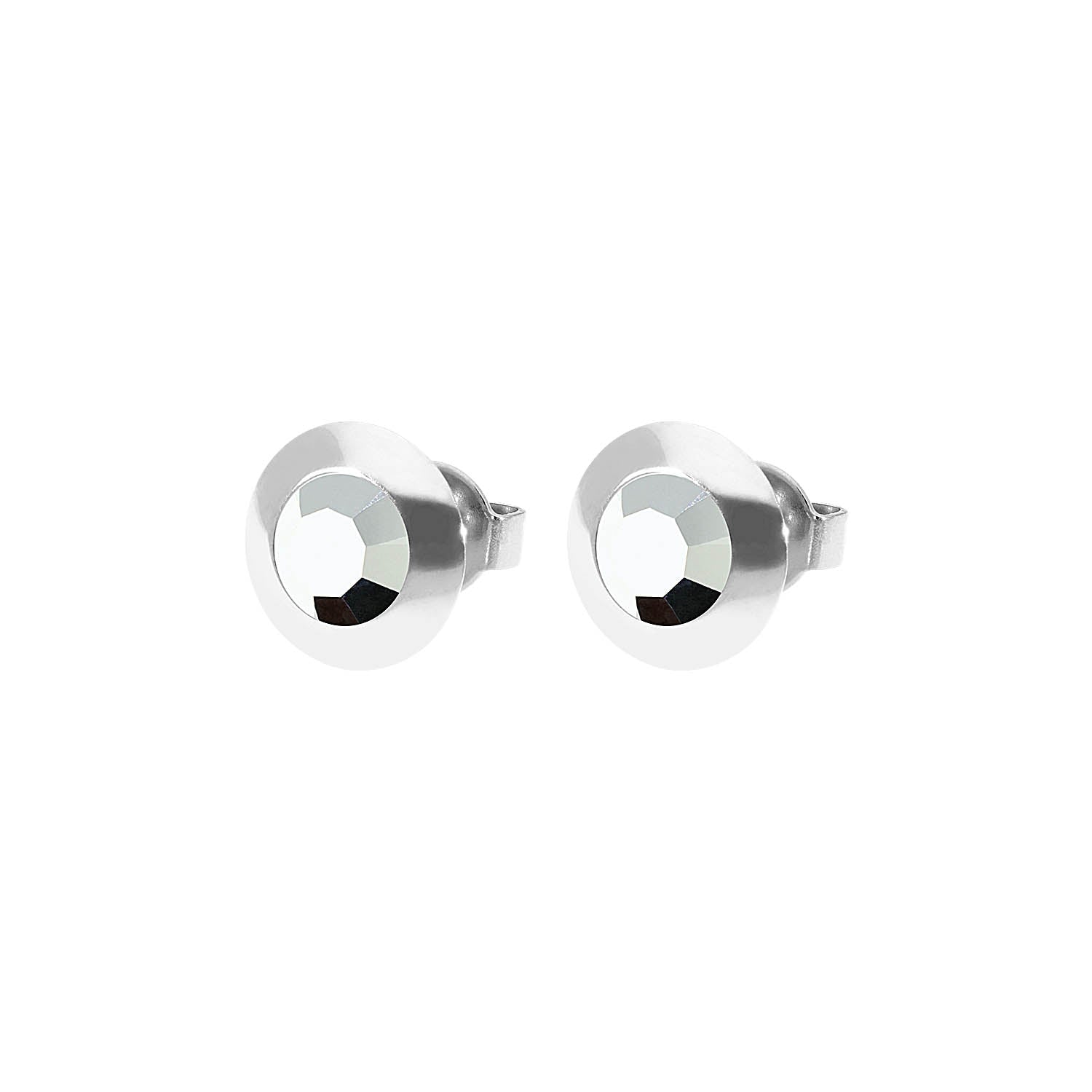 Tondo Ohrstecker 9 mm - Silber crystal labrador