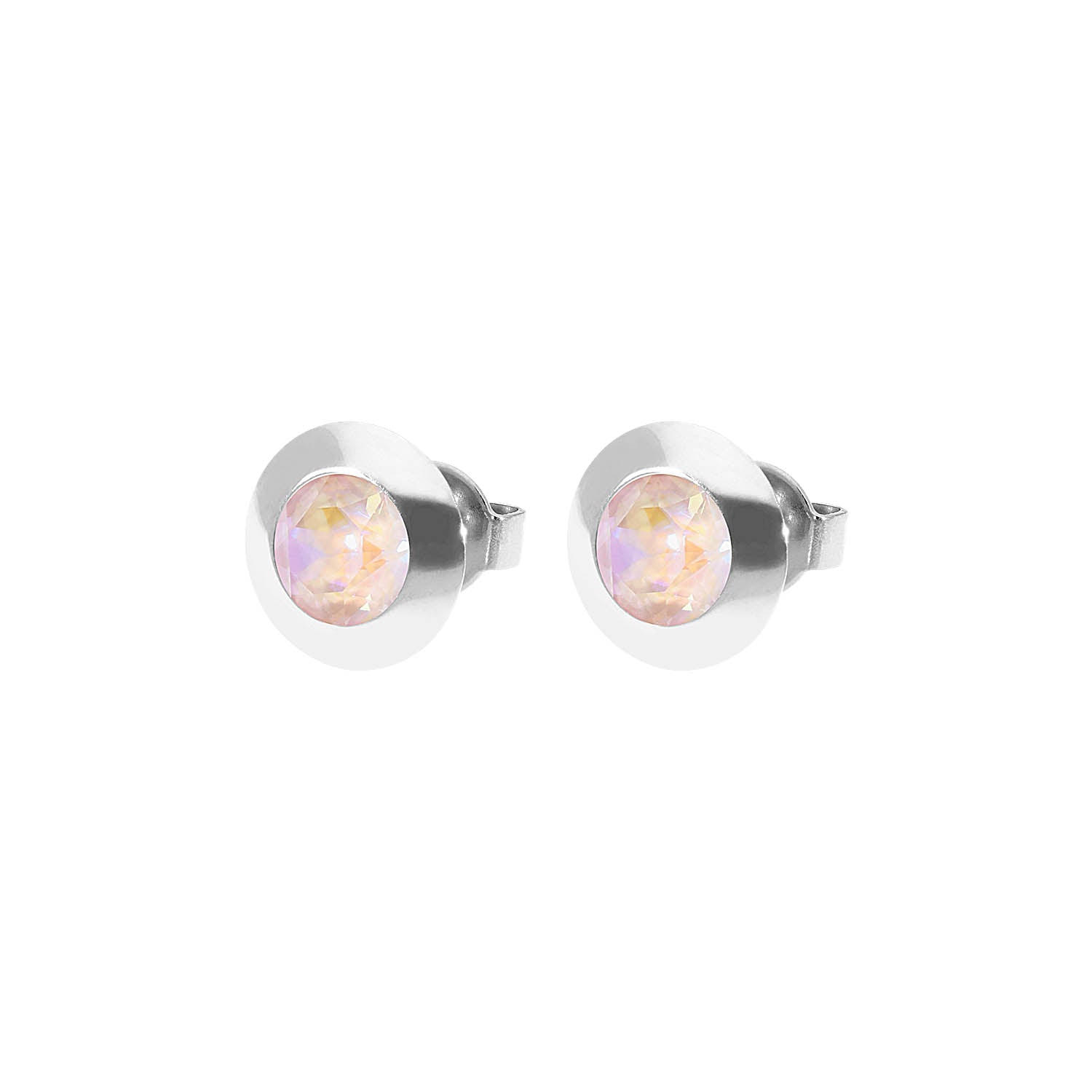 Tondo Ohrstecker 9 mm - Silber dusty pink delite
