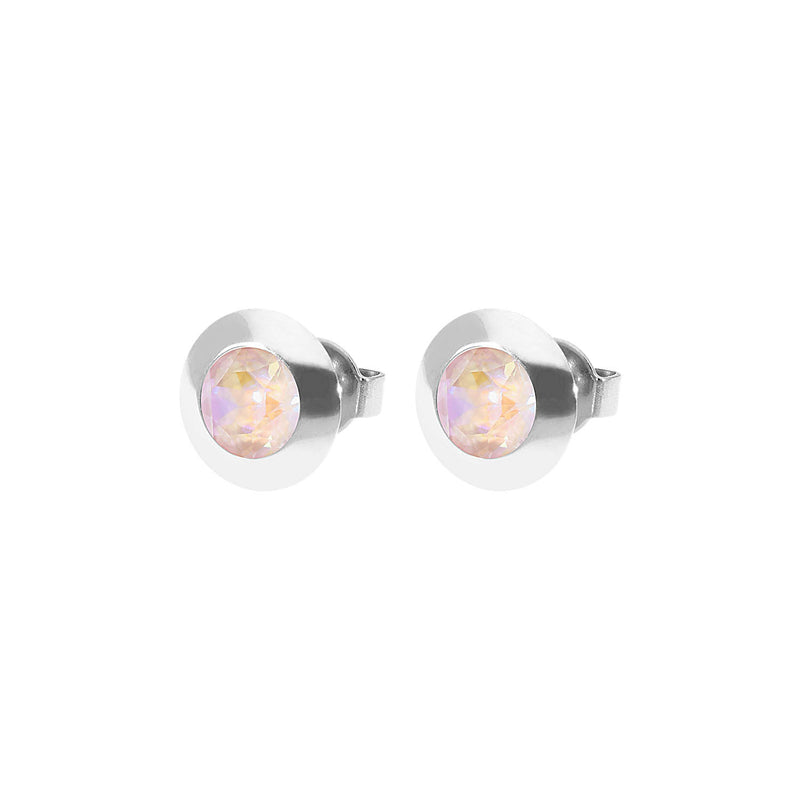 Tondo Ohrstecker 9 mm - Silber dusty pink delite