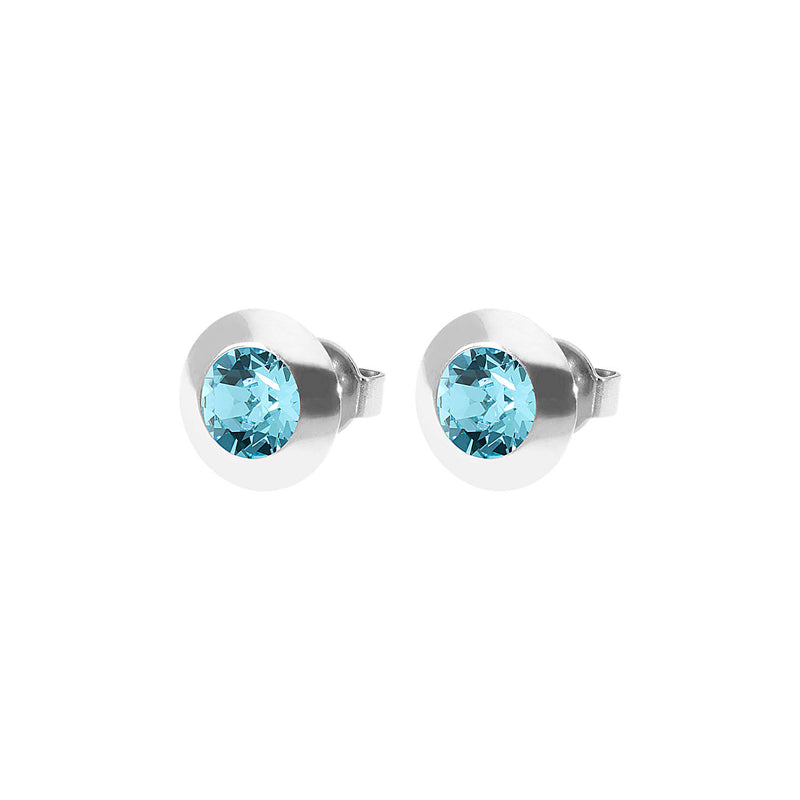 Tondo Ohrstecker 9 mm - Silber Light Turquoise
