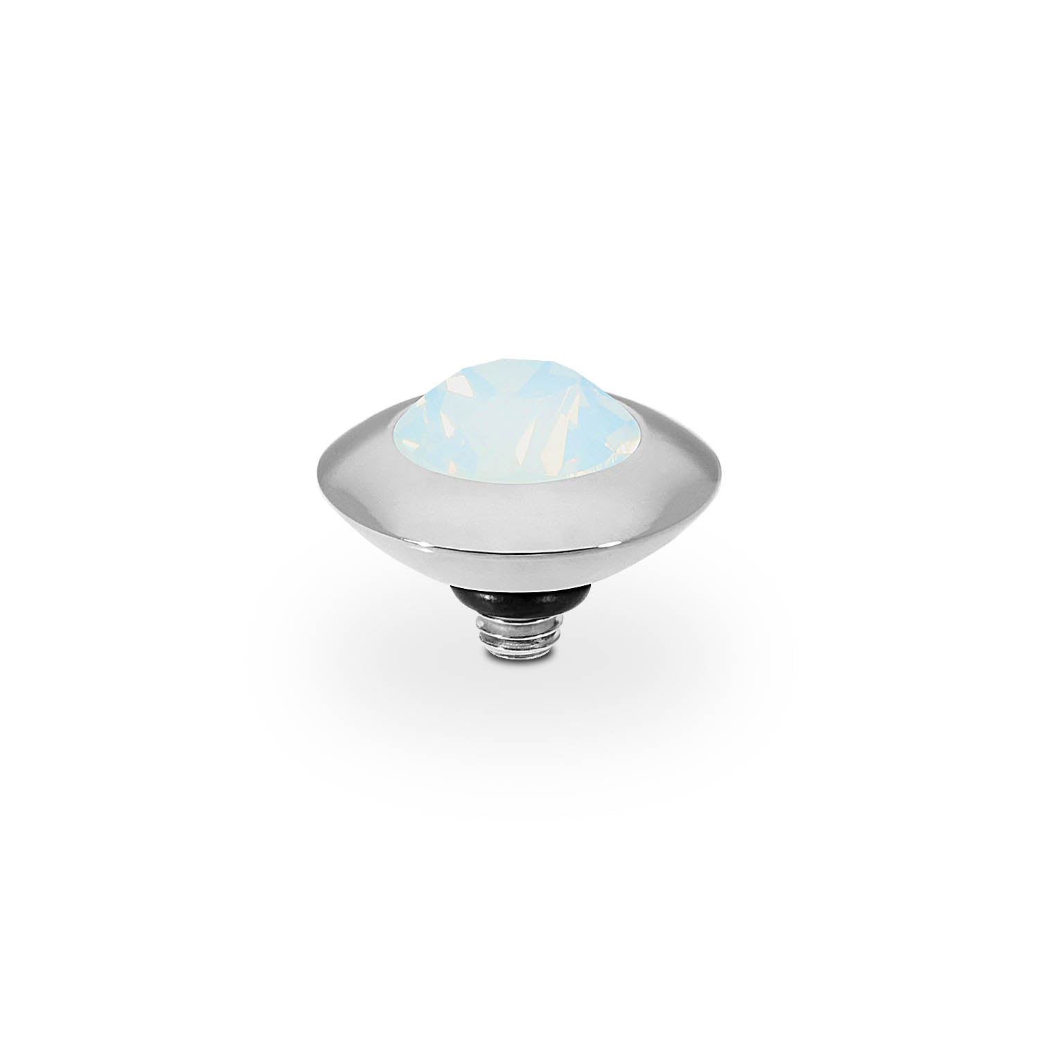 Tondo Top 9 mm - Silber white opal