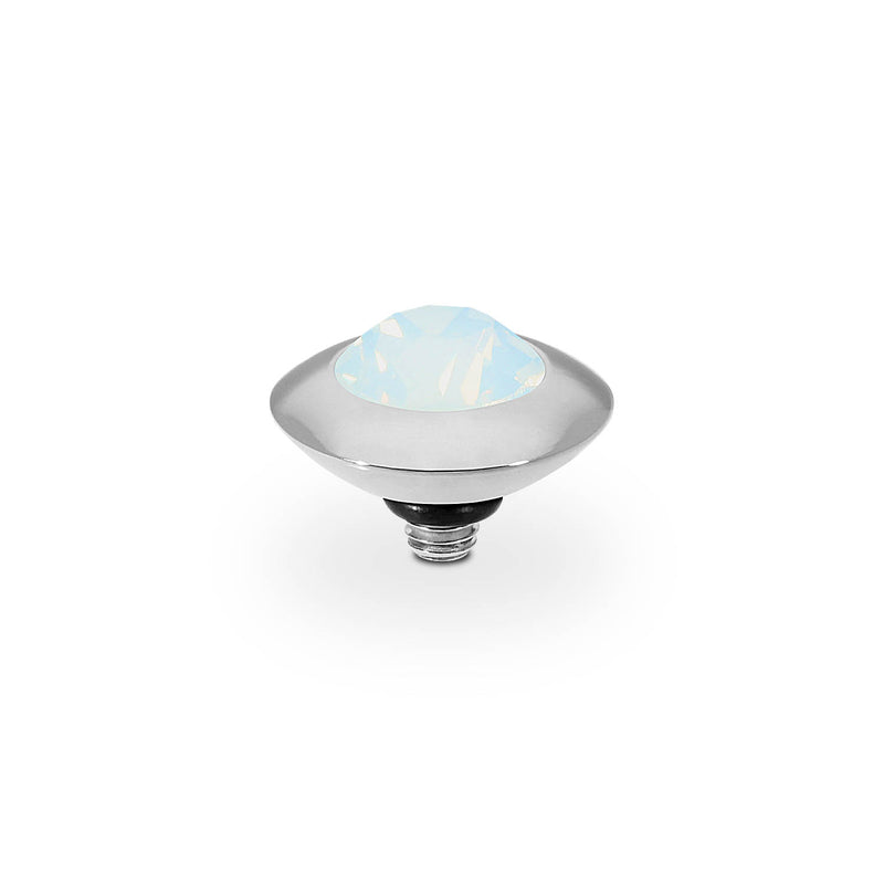 Tondo Top 9 mm - Silber white opal