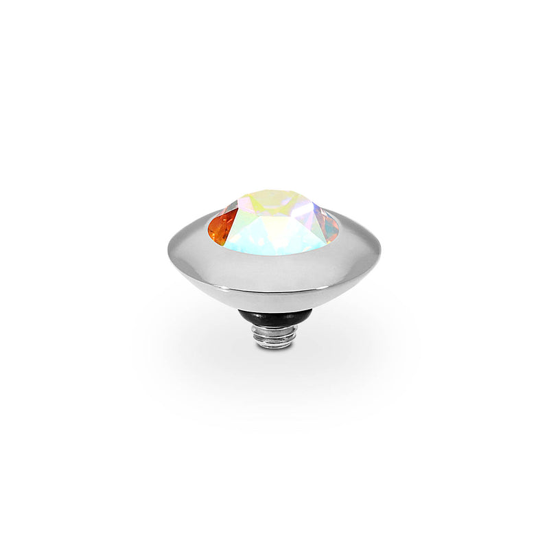 Tondo Top 9 mm - Silber crystal aurora boreale