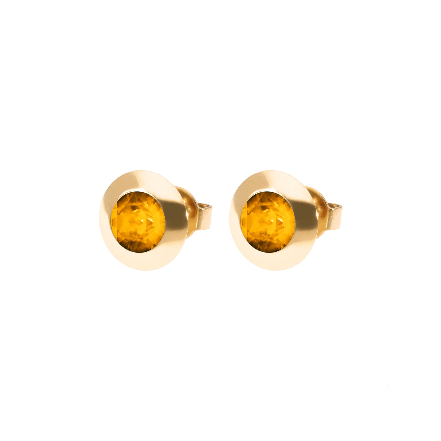 Tondo Ohrstecker 9 mm - Gold Topaz
