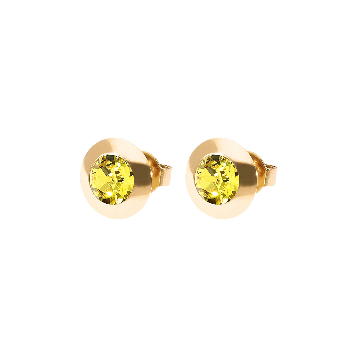 Tondo Ohrstecker 9 mm - Gold light topaz