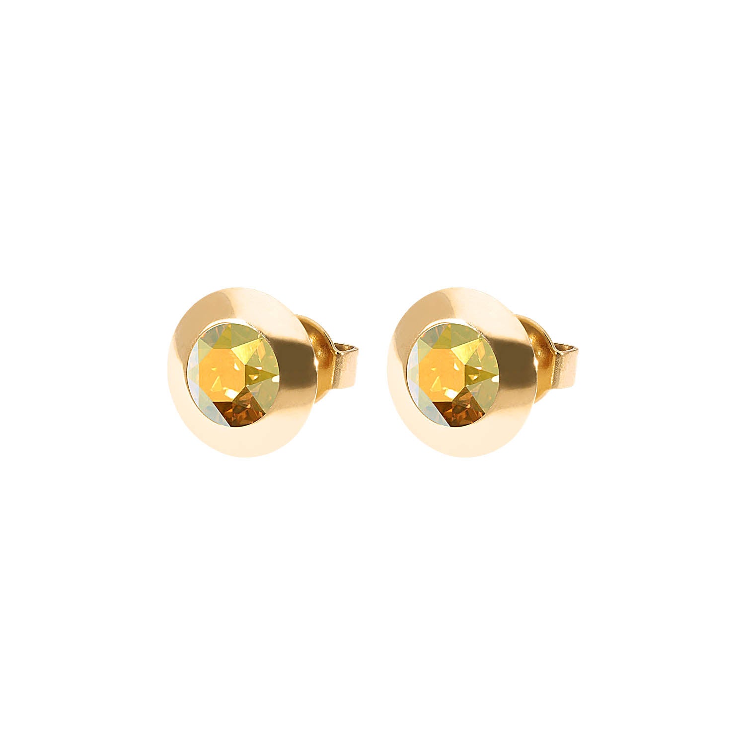 Tondo Ohrstecker 9 mm - Gold metallic sunshine