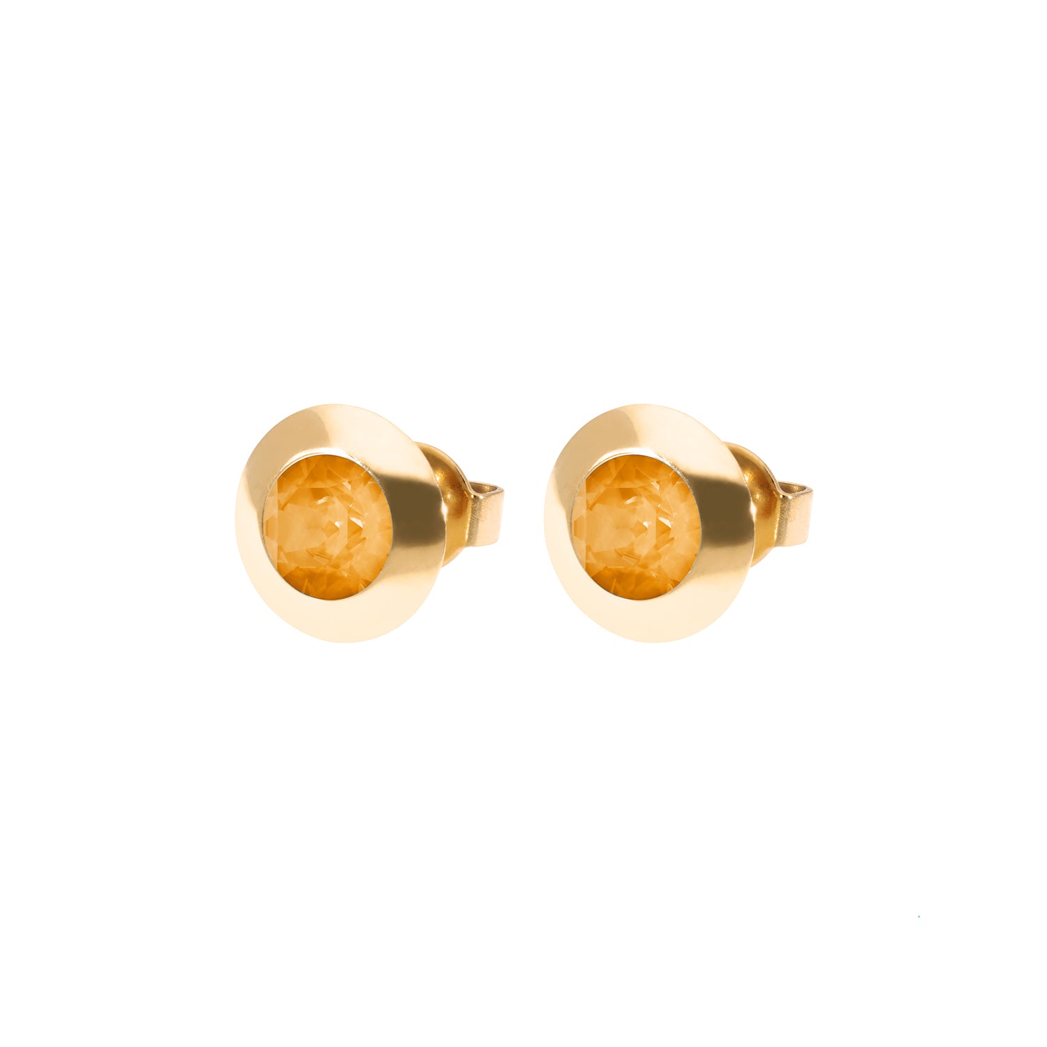 Tondo Ohrstecker 9 mm - Gold Crystal Mango Ignite