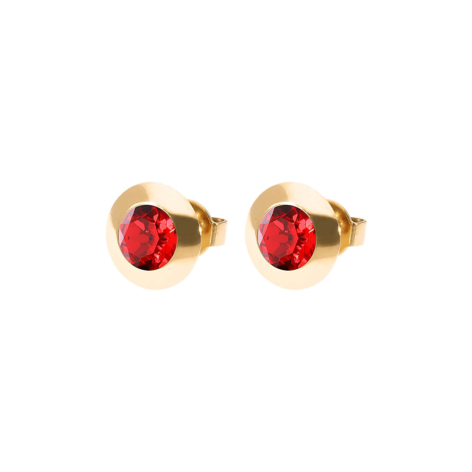 Tondo Ohrstecker 9 mm - Gold scarlet