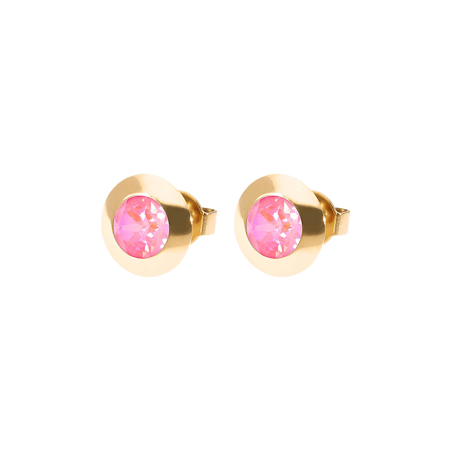 Tondo Ohrstecker 9 mm - Gold lotus pink delite