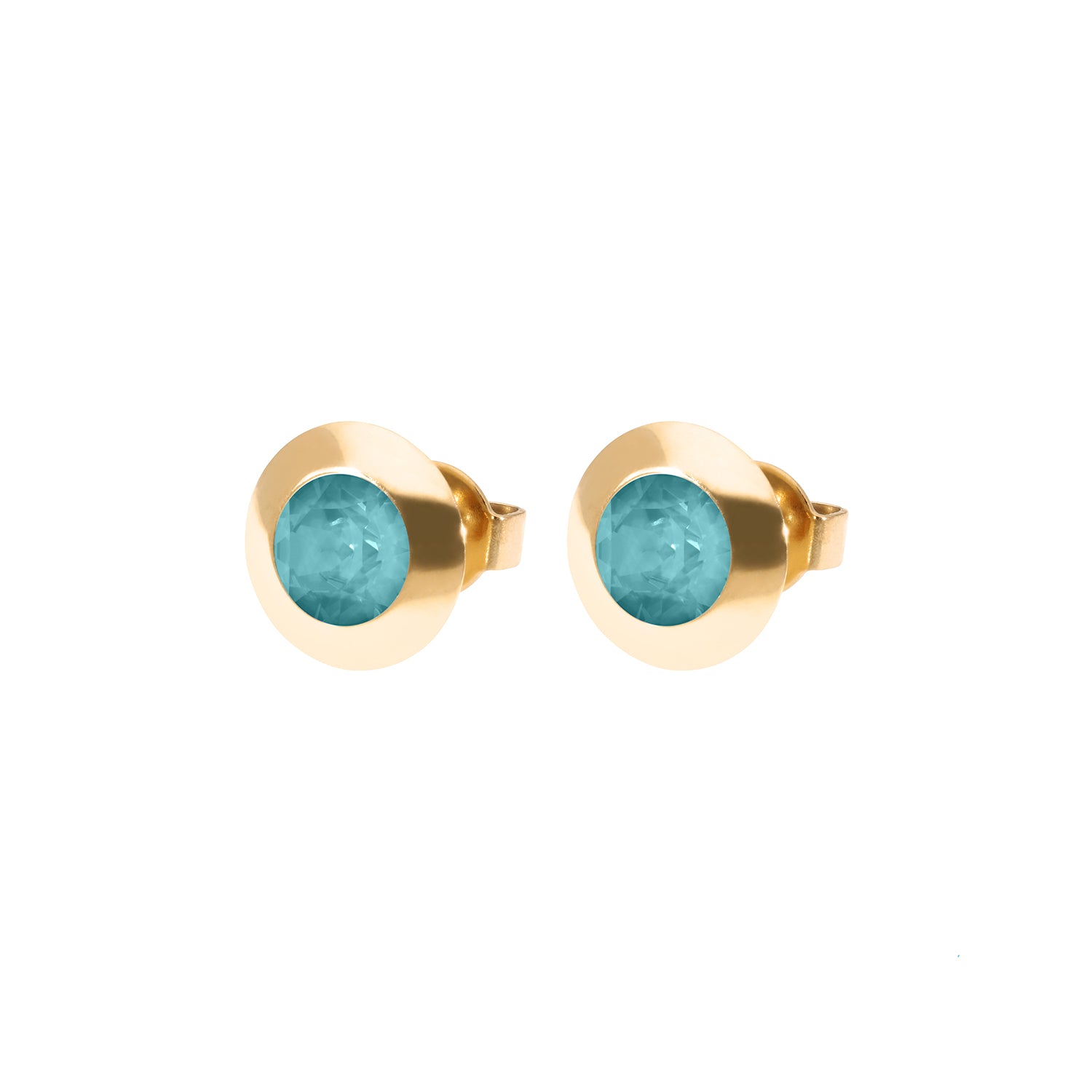 Tondo Ohrstecker 9 mm - Gold Crystal Pine Green Ignite