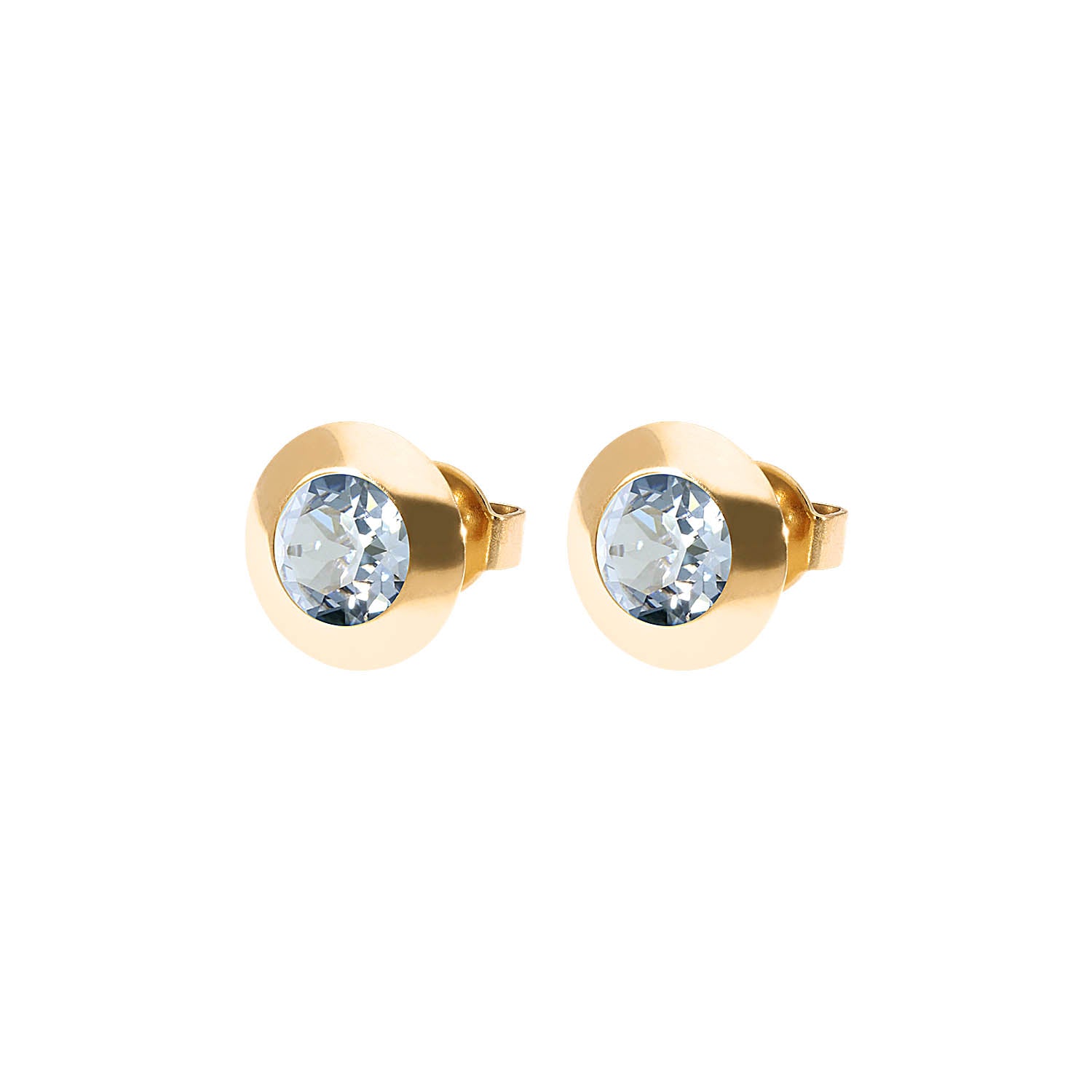 Tondo Ohrstecker 9 mm - Gold blue shade