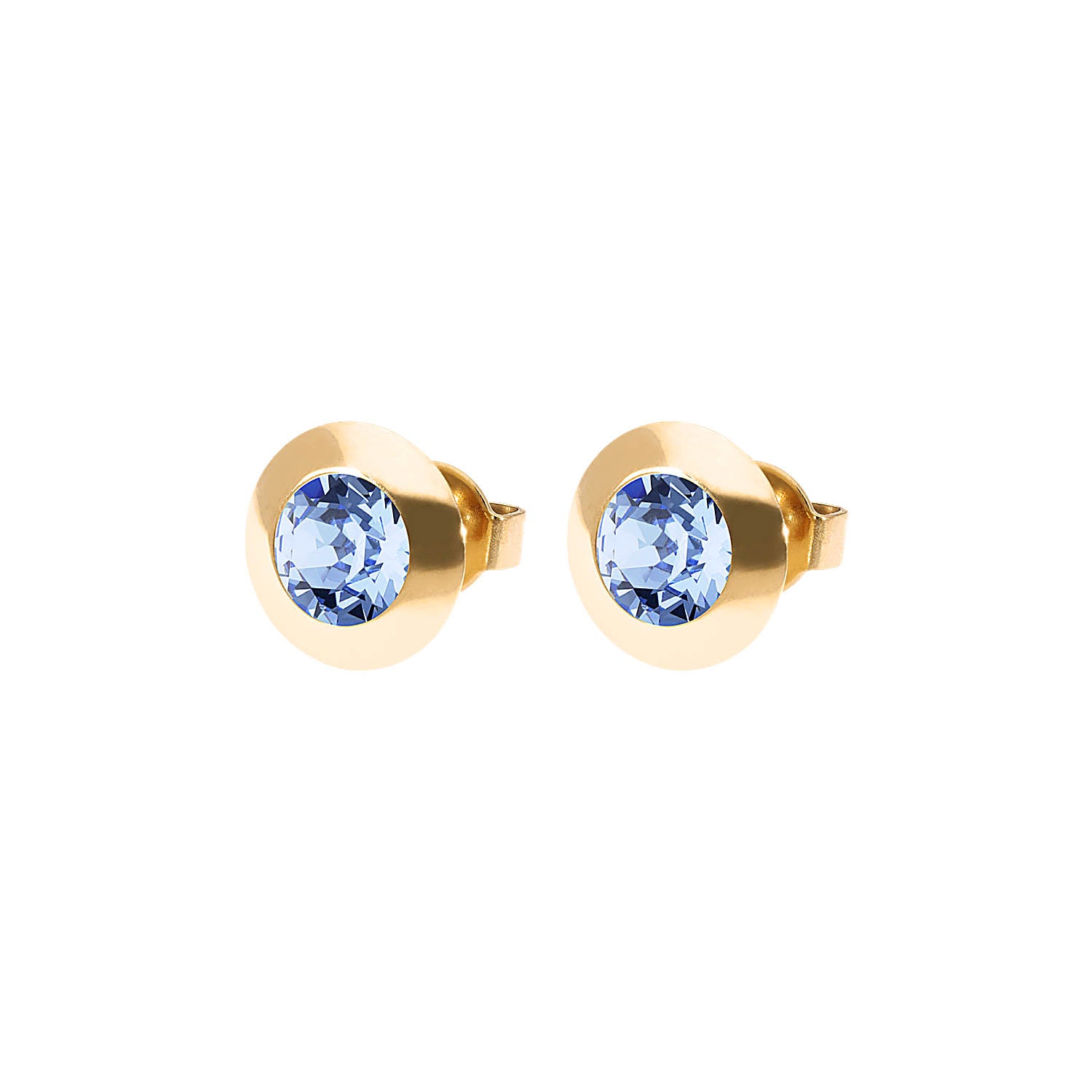 Tondo Ohrstecker 9 mm - Gold light sapphire