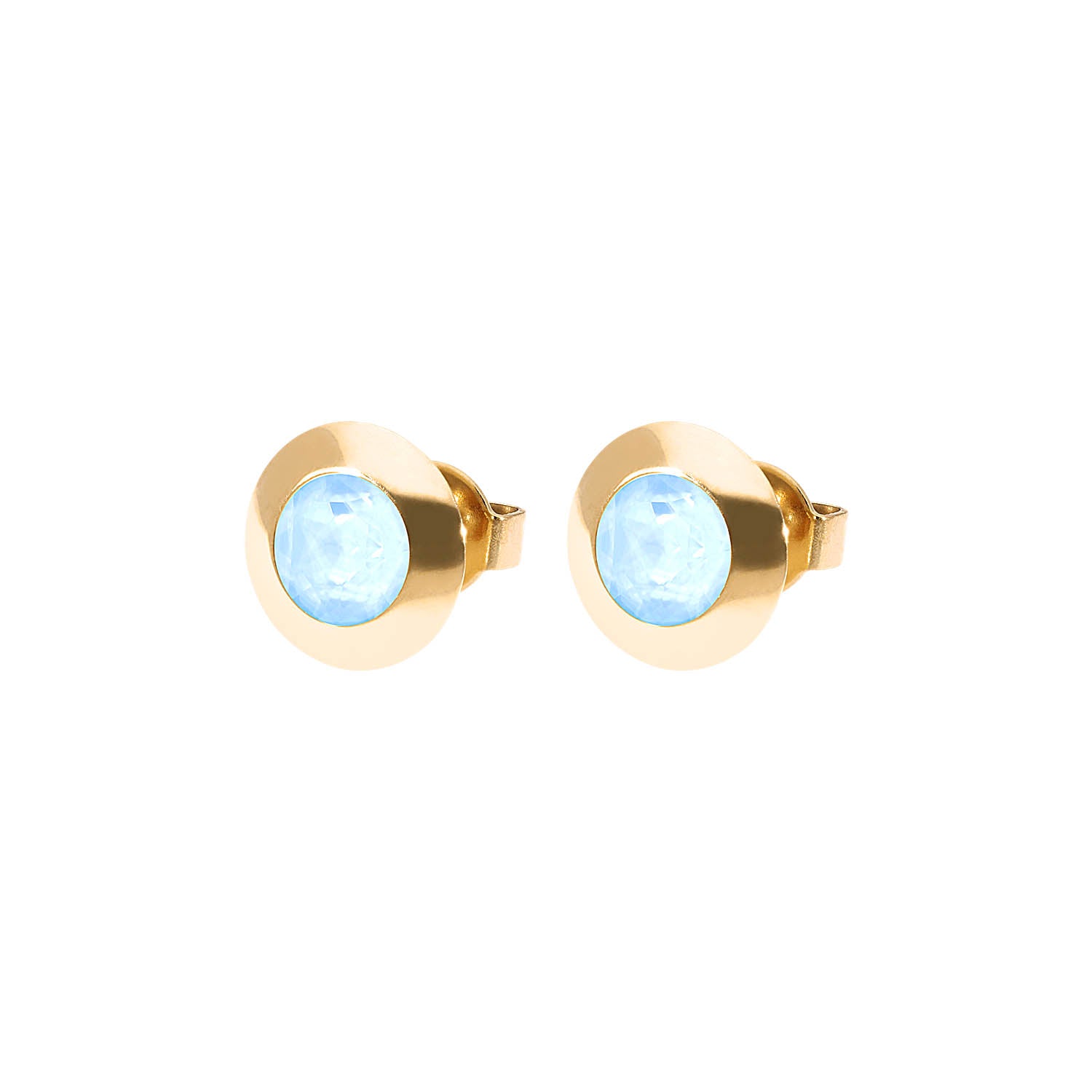 Tondo Ohrstecker 9 mm - Gold crystal sky ignite