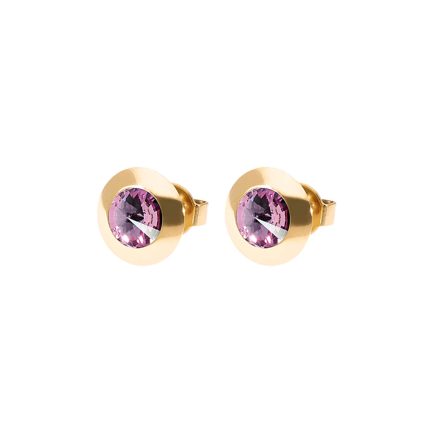 Tondo Ohrstecker 9 mm - Gold light amethyst