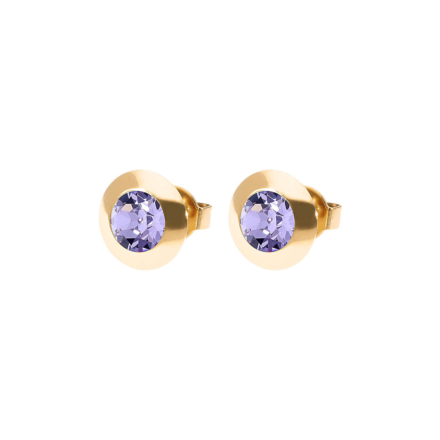 Tondo Ohrstecker 9 mm - Gold Violet