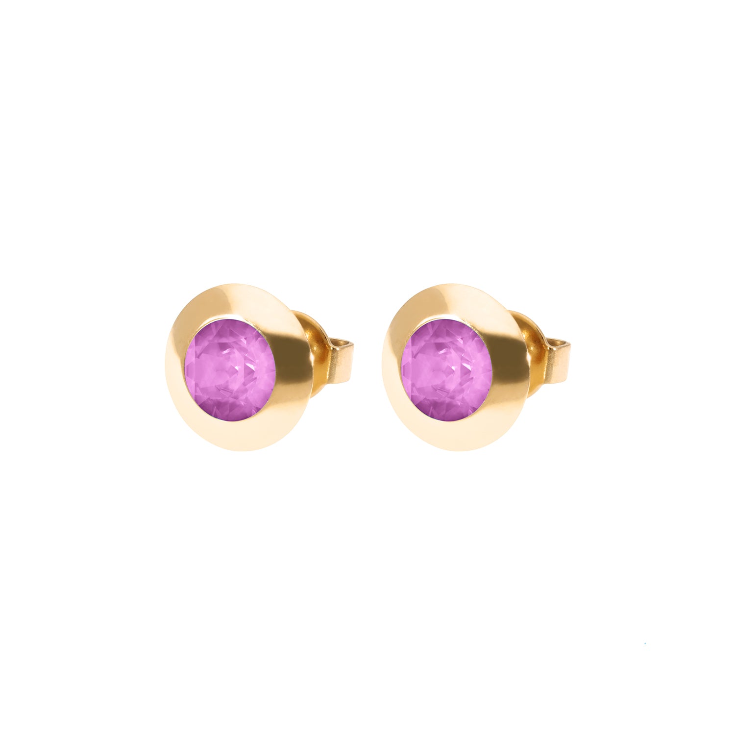Tondo Ohrstecker 9 mm - Gold Crystal Orchid Ignite