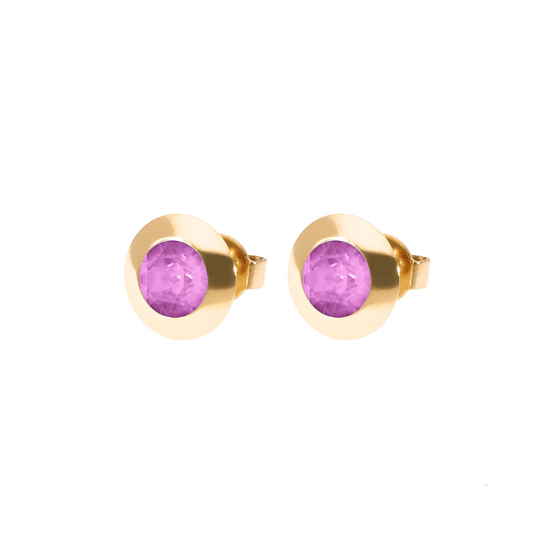 Tondo Ohrstecker 9 mm - Gold Crystal Orchid Ignite