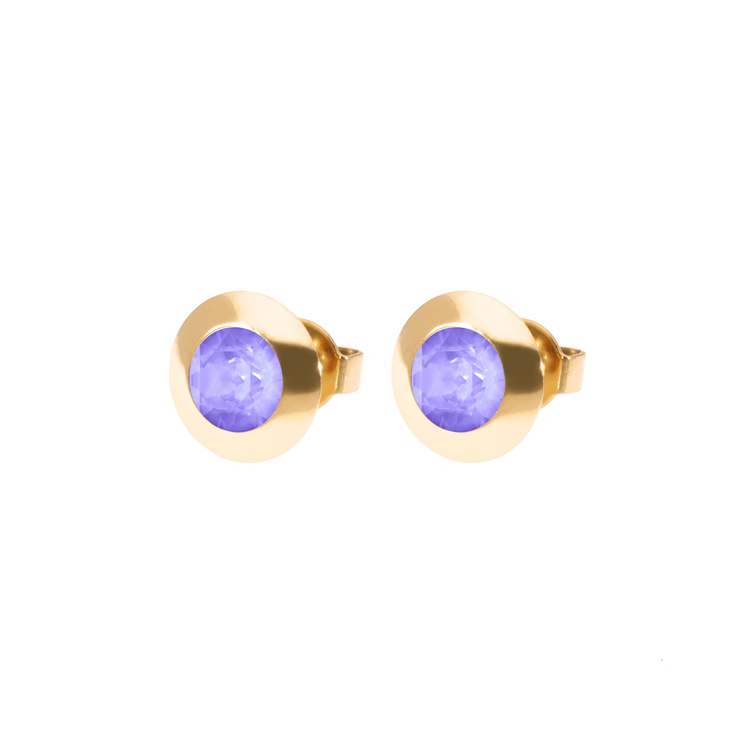 Tondo Ohrstecker 9 mm - Gold Crystal Purple Ignite