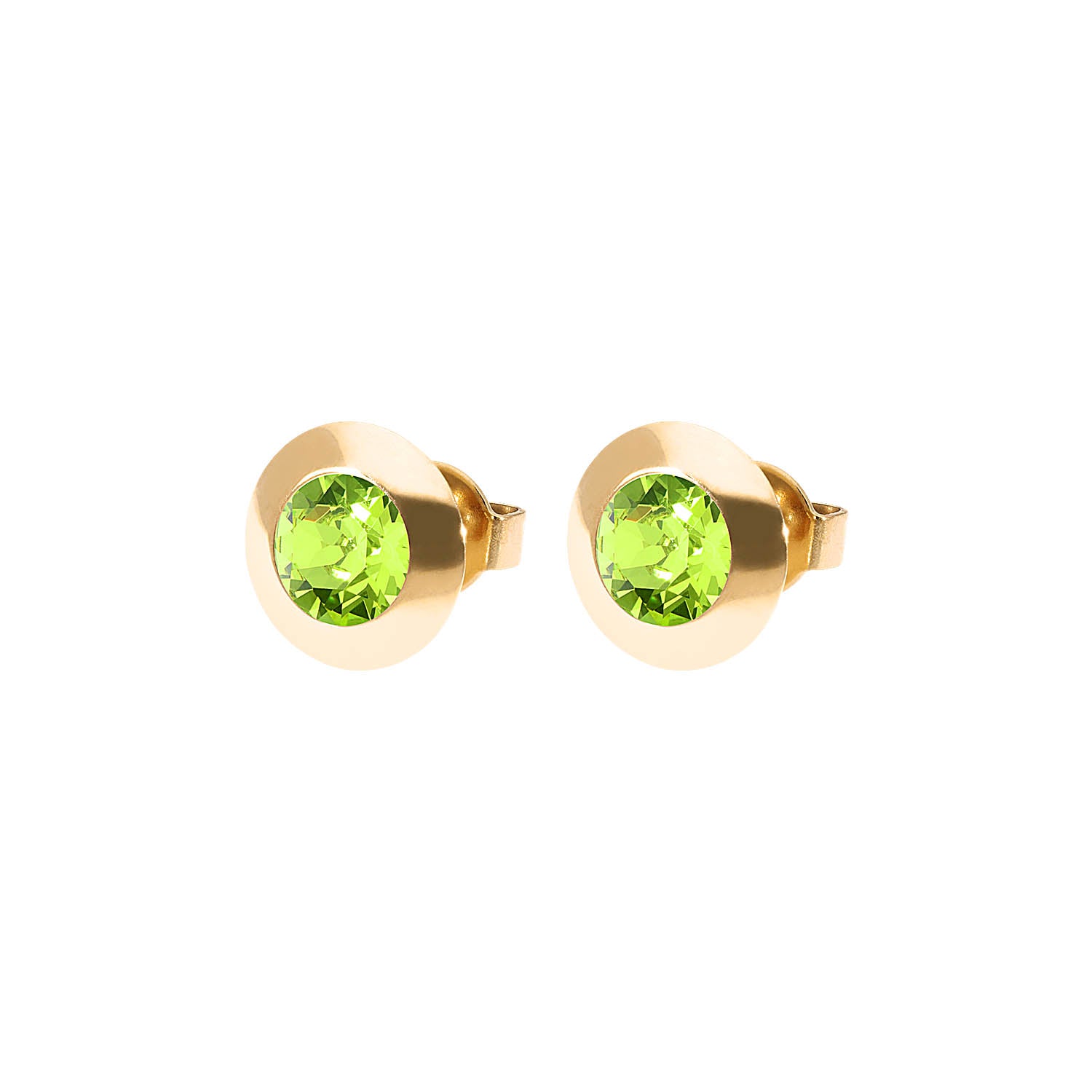 Tondo Ohrstecker 9 mm - Gold Citrus Green