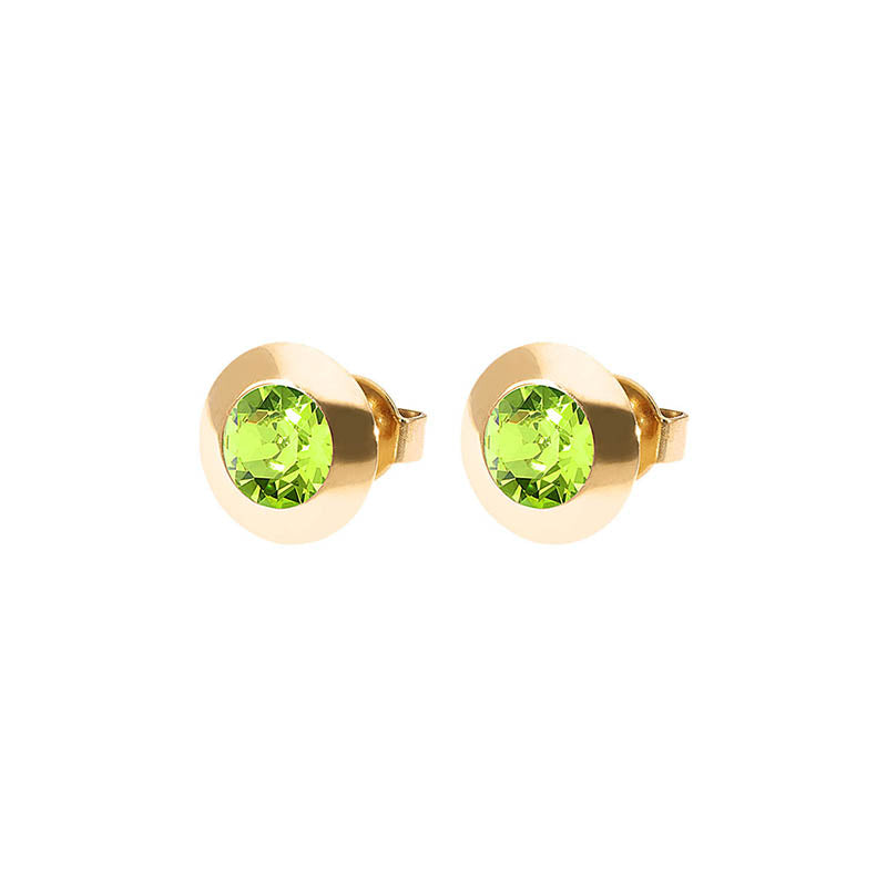Tondo Ohrstecker 9 mm - Gold Citrus Green
