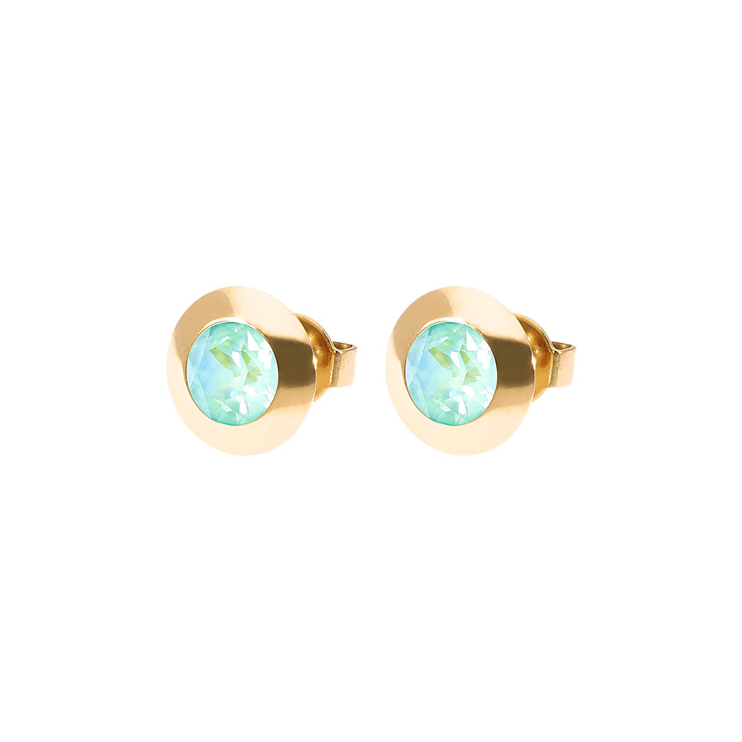 Tondo Ohrstecker 9 mm - Gold silky sage delite
