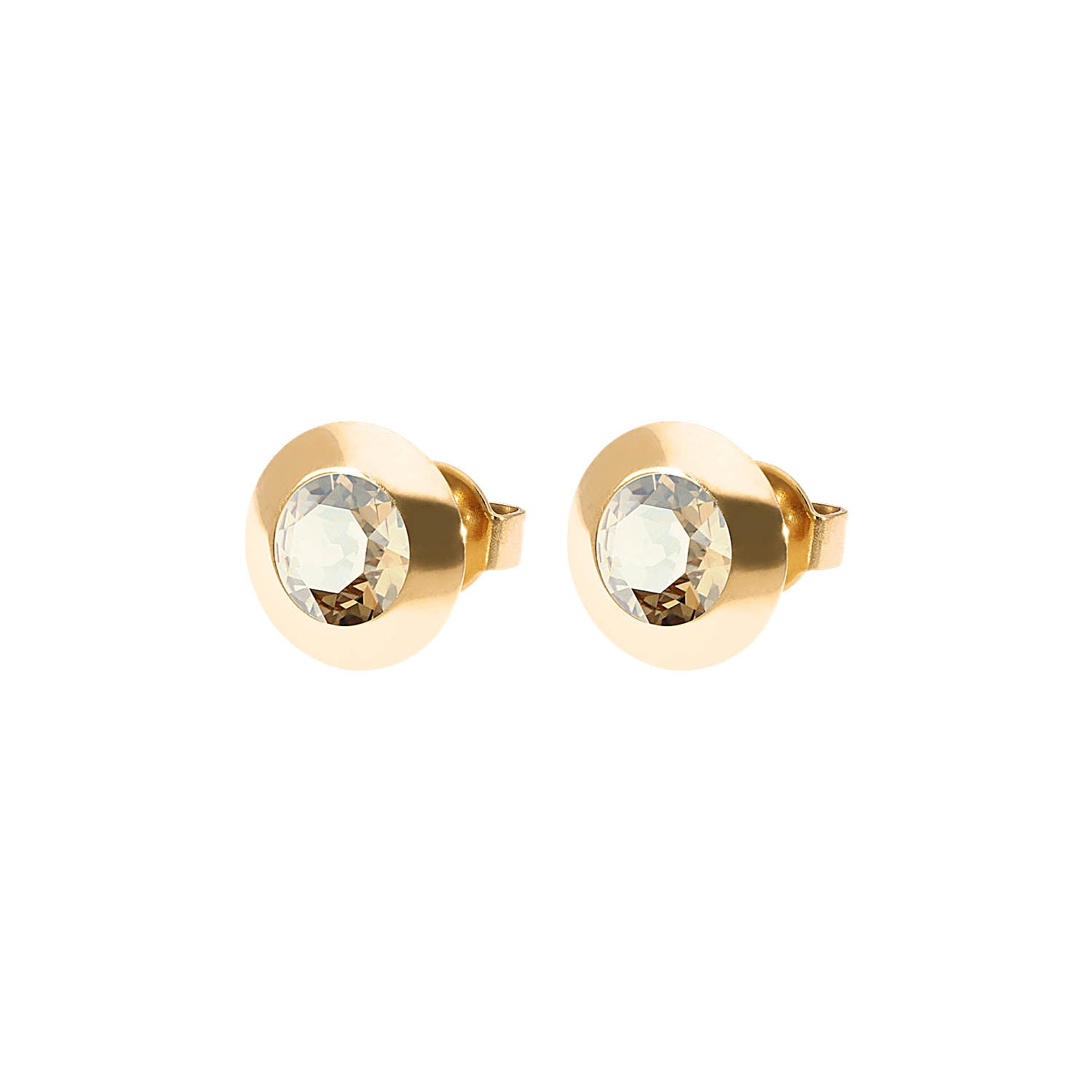 Tondo Ohrstecker 9 mm - Gold golden shadow