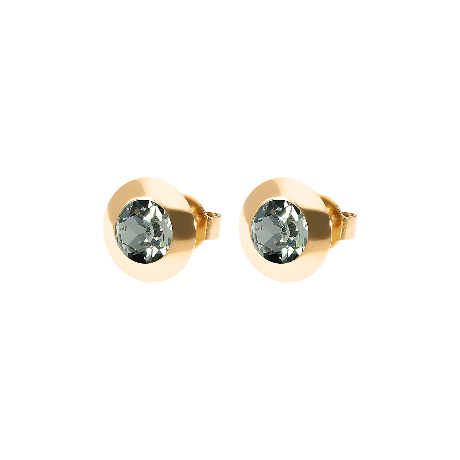 Tondo Ohrstecker 9 mm - Gold black diamond