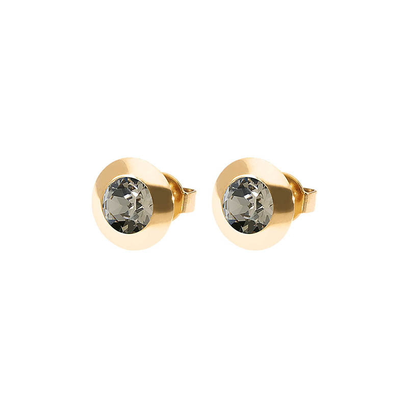 Tondo Ohrstecker 9 mm - Gold Greige