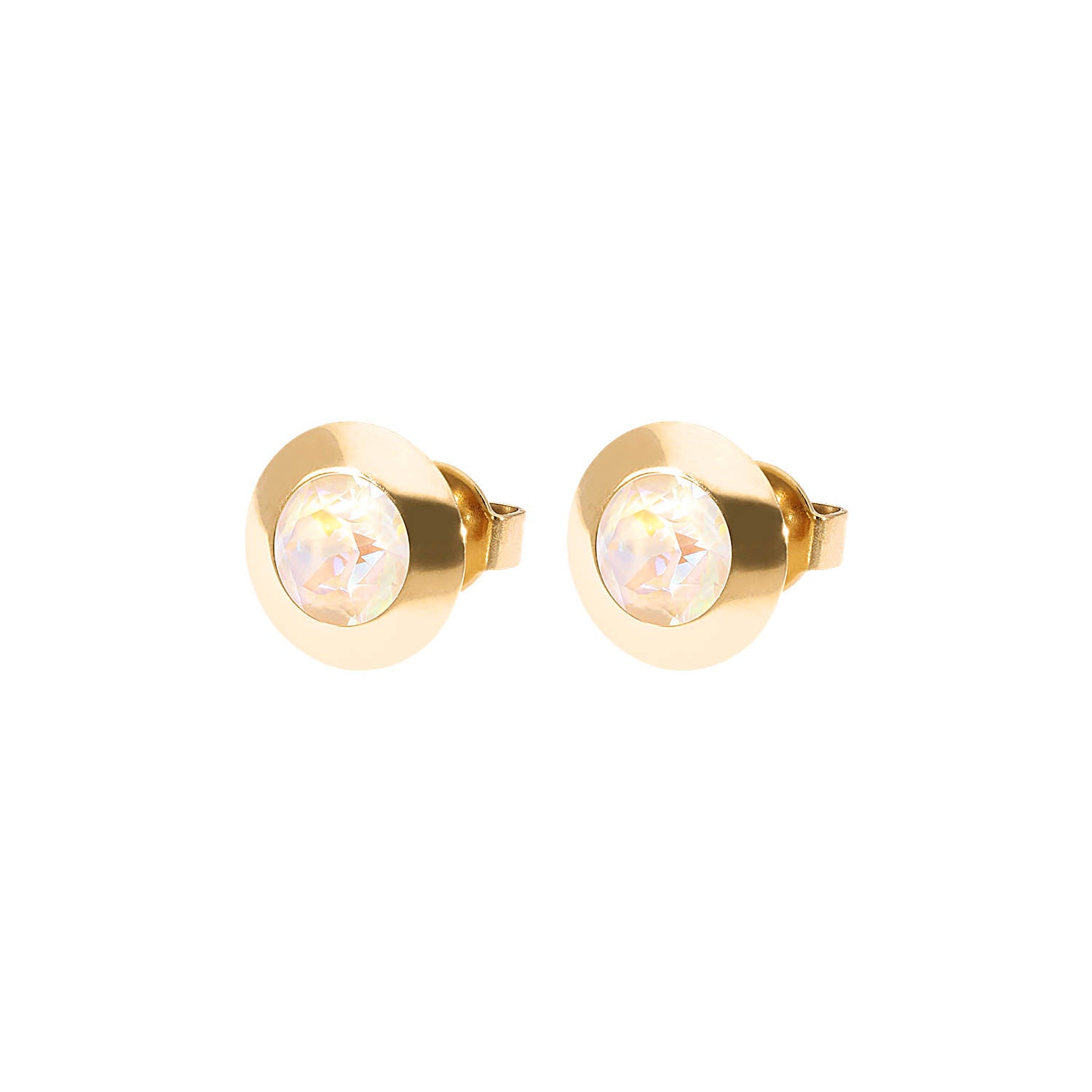 Tondo Ohrstecker 9 mm - Gold ivory cream delite