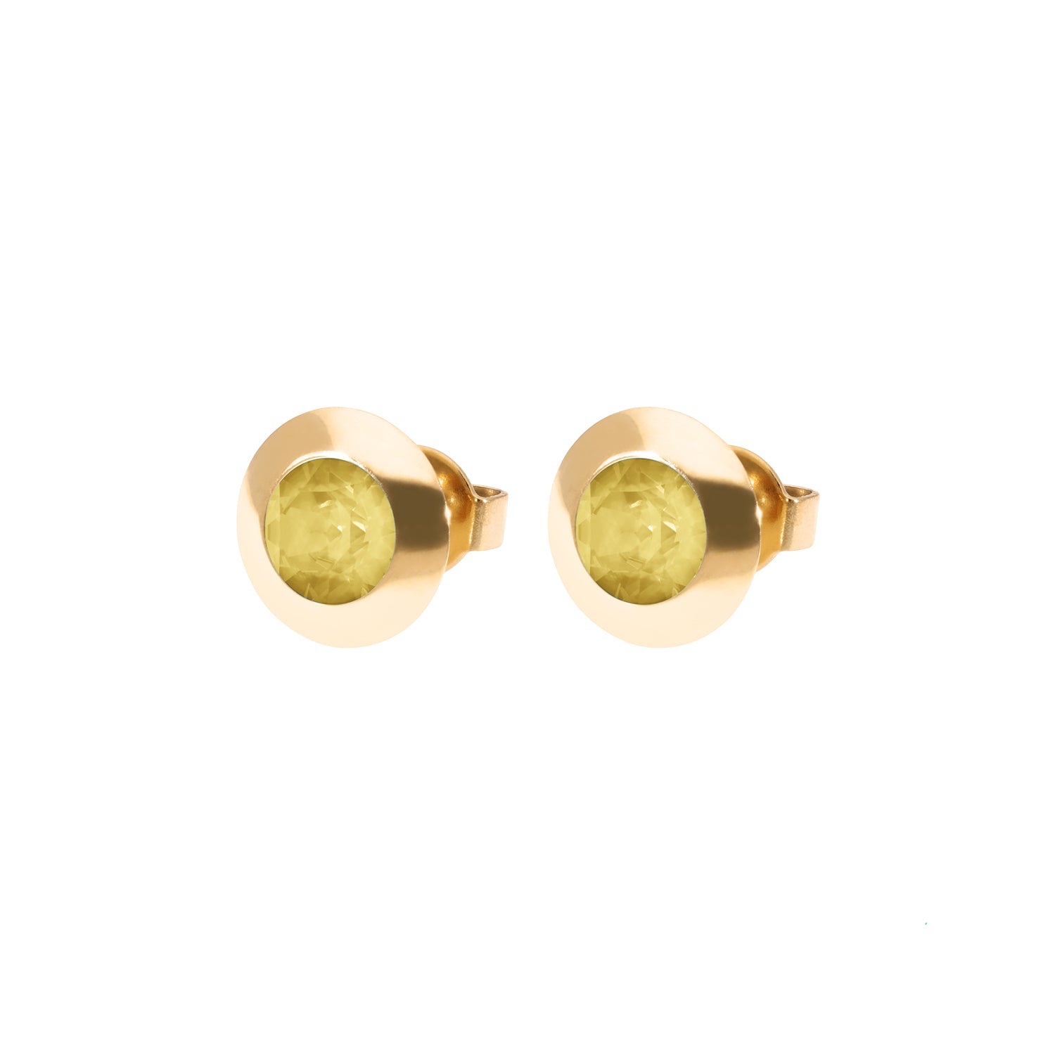 Tondo Ohrstecker 9 mm - Gold Recreated Dark Jonquil