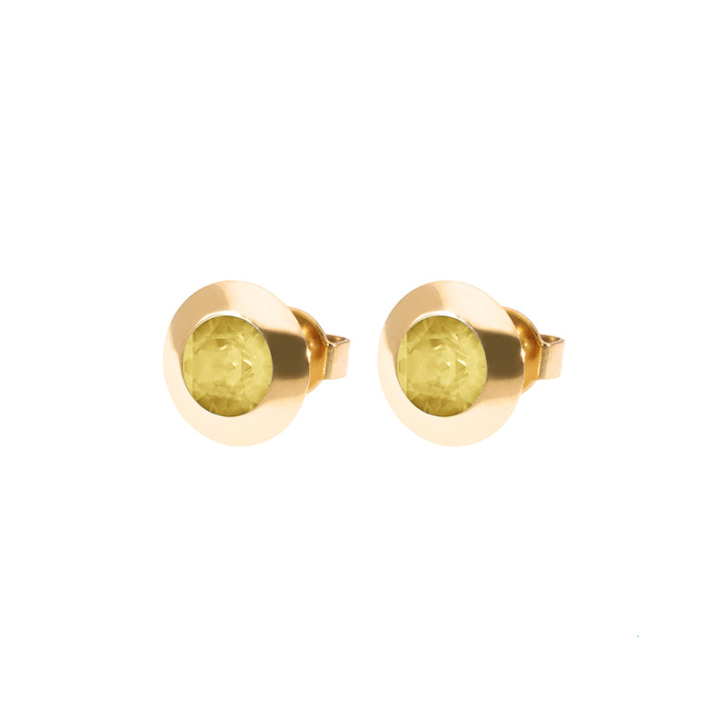 Tondo Ohrstecker 9 mm - Gold Recreated Dark Jonquil