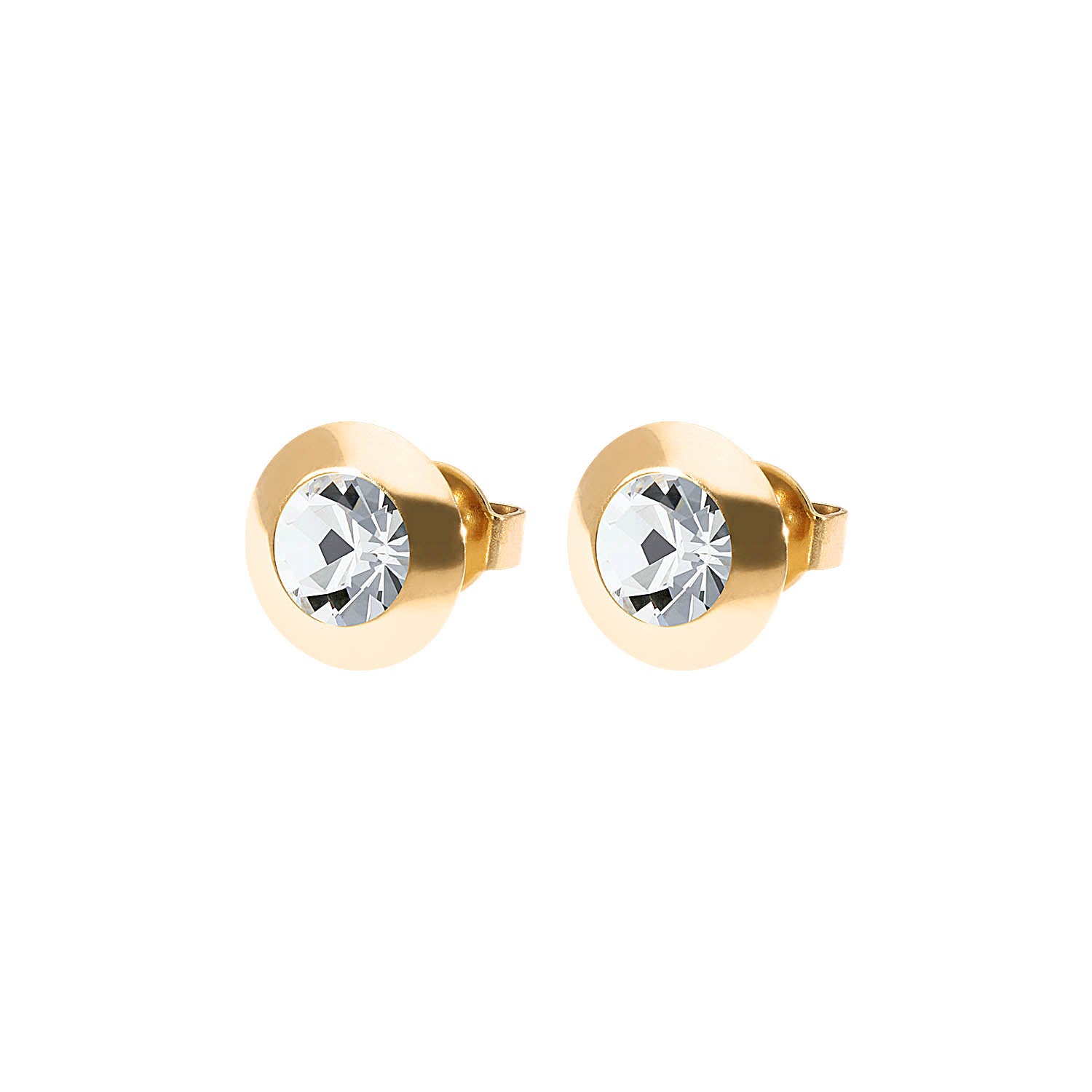 Tondo Ohrstecker 9 mm - Gold crystal