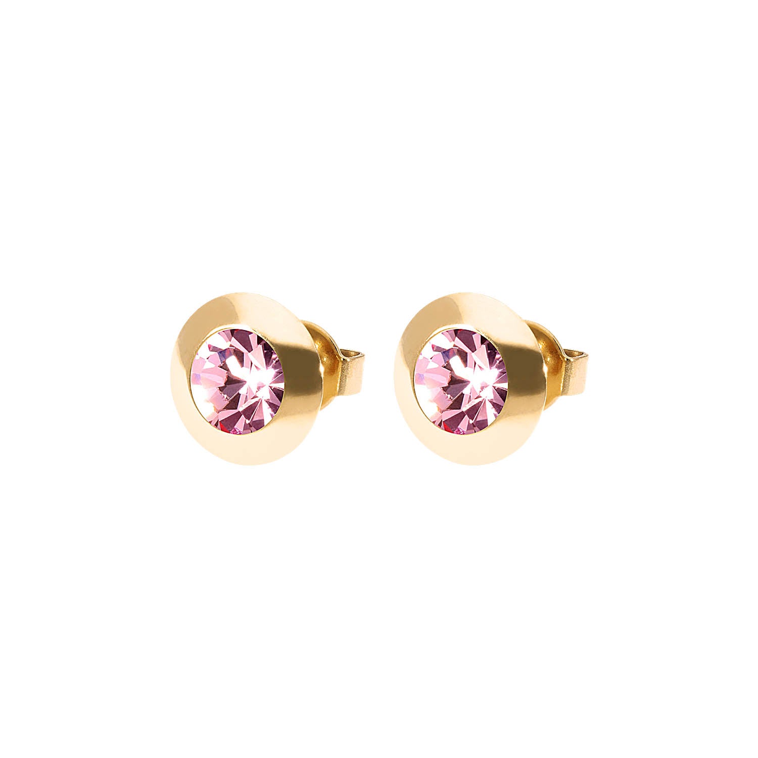 Tondo Ohrstecker 9 mm - Gold Light Rose