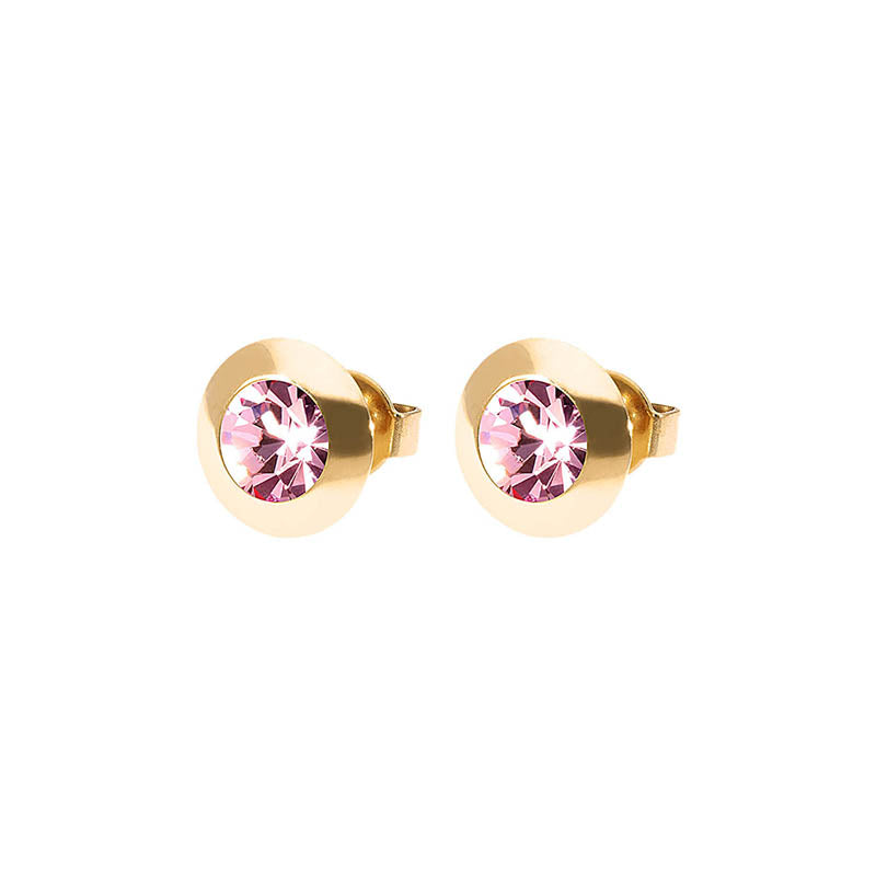 Tondo Ohrstecker 9 mm - Gold Light Rose