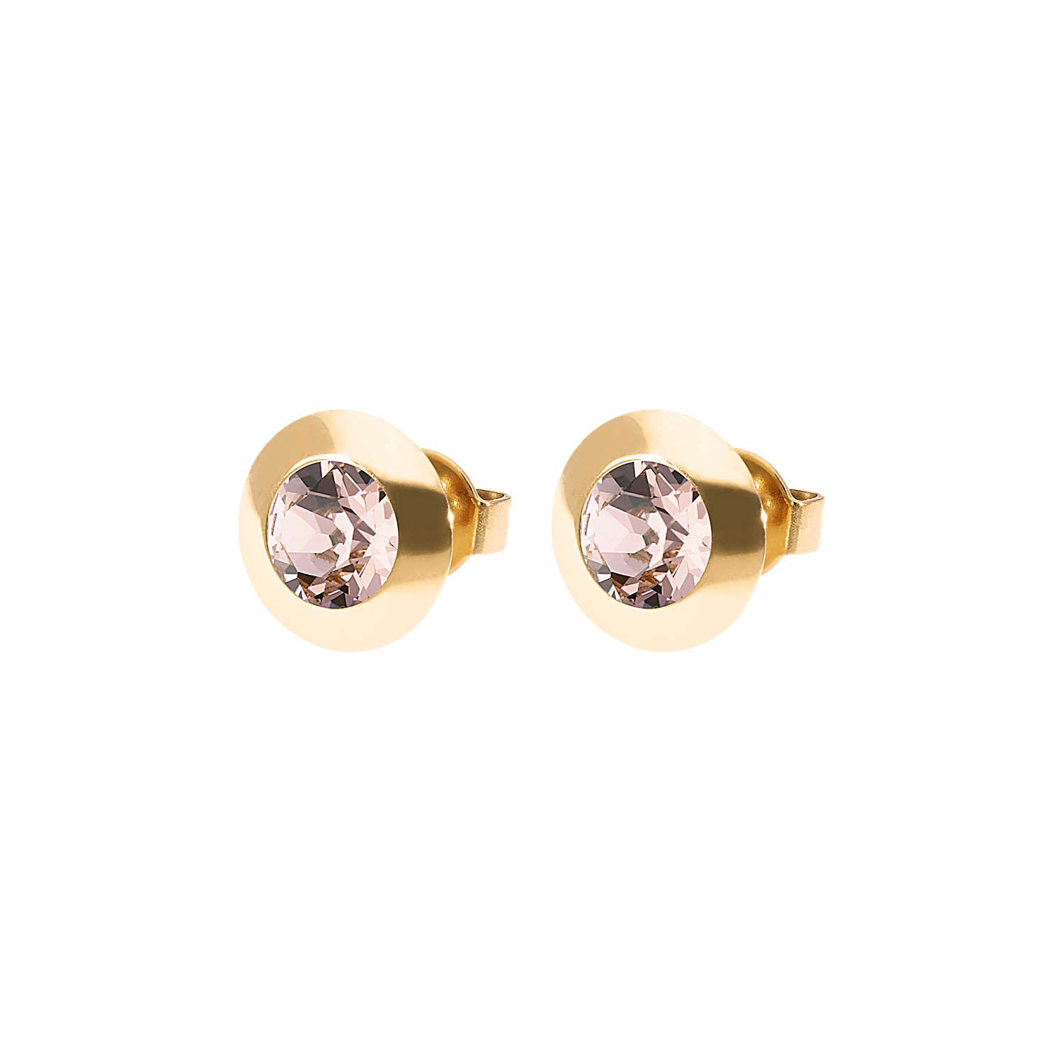 Tondo Ohrstecker 9 mm - Gold vintage rose