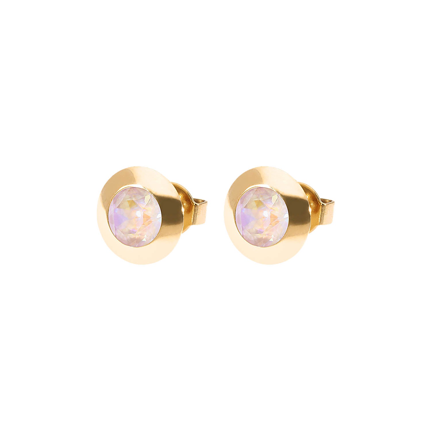 Tondo Ohrstecker 9 mm - Gold dusty pink delite